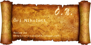 Őri Nikolett névjegykártya